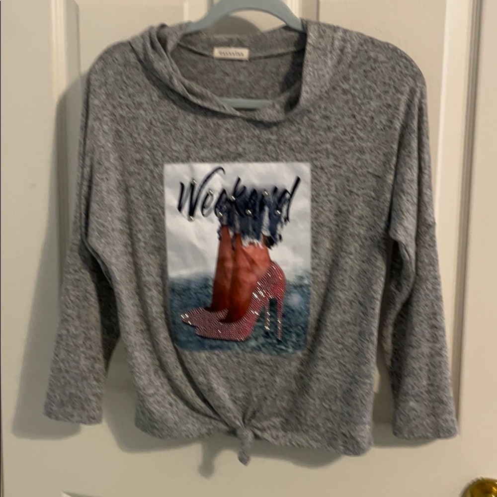 Adorable and soft top with hood size small